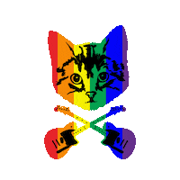 Cat Rainbow Sticker by B's Music Shop