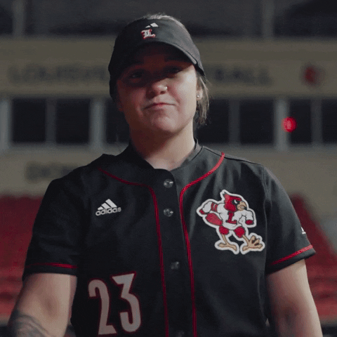 Dab Softball GIF by Louisville Cardinals