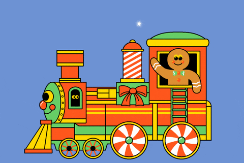 Merry Christmas Train GIF