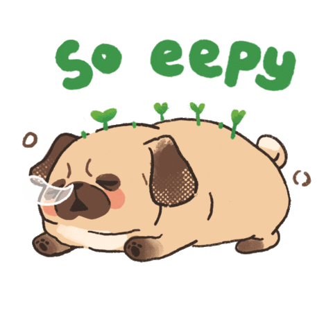 auds_ giphyupload sleepy pug cute pug Sticker