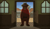 Rainbott animation bear cowboy western GIF