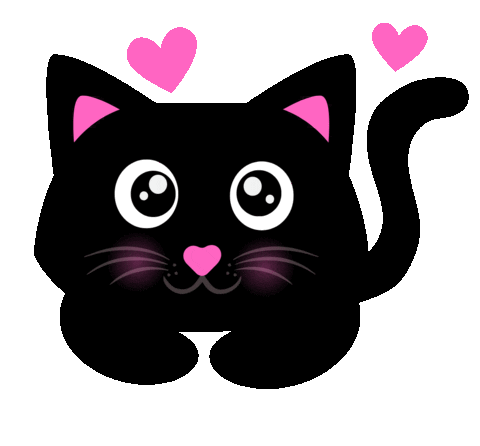 Black Cat Heart Sticker by Bel Diniz