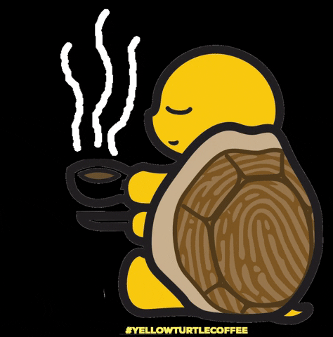 YellowTurtleCoffee giphygifmaker yellow turtle coffee GIF