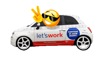 ltswrk car smiley lets work fiat 500 Sticker