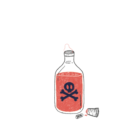 Bottle Danger Sticker by Shicake