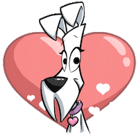 dukecartoons girl eyes in love perro Sticker