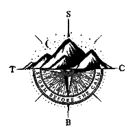 Mountains Compass Sticker by Storm Before The Calm Clothing