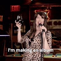 CarlaDelaney wine singing drunk bar GIF
