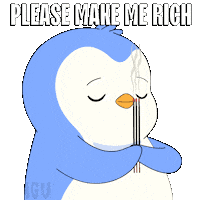 Money Pray Sticker by Pudgy Penguins