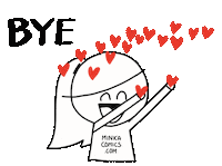 Bye Bye Heart Sticker by Minka Comics