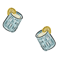 Chin Chin Drinking Sticker by Mae Flora