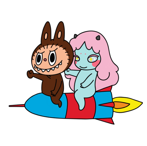 space flying Sticker by Okokume