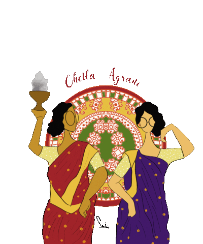 Festival Saree Sticker by Suta Bombay