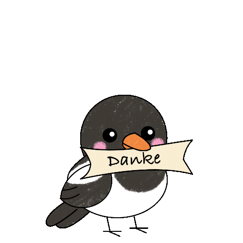 Bird Thank You Sticker by ErlebnisMalerei