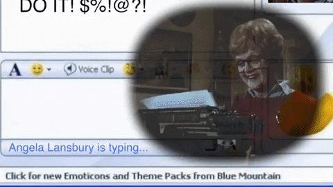 TodaysColour giphygifmaker typing murder murder she wrote GIF