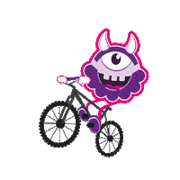 LouriBike happy smile pink monster Sticker