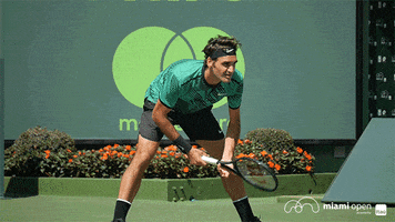 roger federer waiting GIF by Miami Open