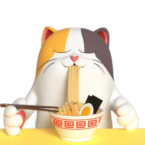 Hungry Noodles Sticker by Liberty Cats Emojis