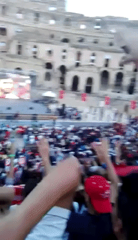 Tunisian Fans Gathered at Roman Amphitheater Celebrate Equalizer as Team Runs England Close