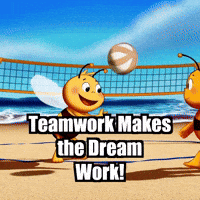Teamwork Makes The Dream Work Beach GIF by Beelightened