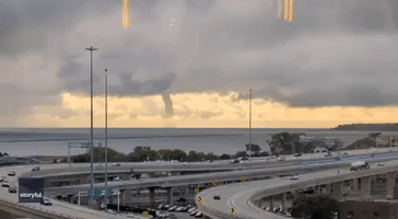 Large Waterspout Spotted Over Lake Michigan Near Highway
