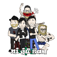 NiJuSan beer rock guitar band Sticker