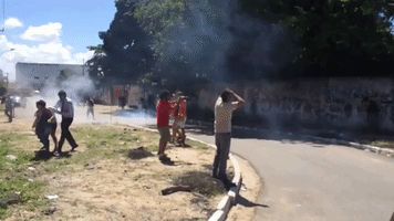 Police Fire Tear Gas During Recife Protest