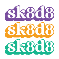 SK8D8 sk8 roller skating skate date sk8d8 Sticker