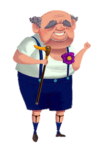 Happy Old Man Sticker by Diner DASH Adventures