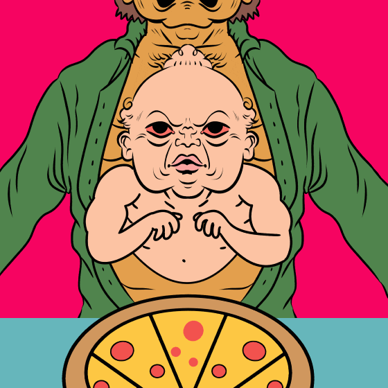 RomyValley giphyupload pizza total recall Kuato GIF