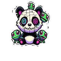 Glitch Panda Sticker by Preneura