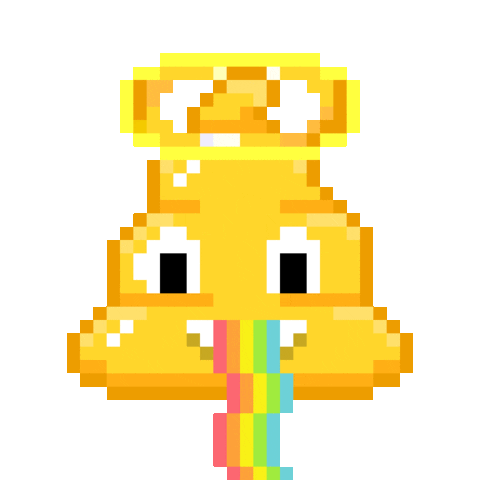 Pixel Shitting Sticker by Poopies.io