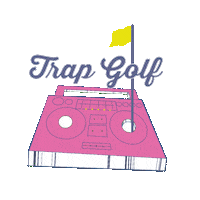 TrapGolf boombox golfer birdie spray paint Sticker