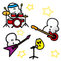 Rocking Out Rock Band Sticker by papuzze