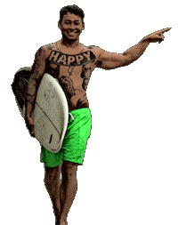 Happy Surfer Sticker by triviall_tsunami