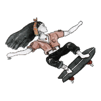 Skating Hey Girl Sticker