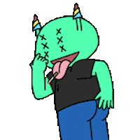 CloverStudios meme nft alien amused Sticker