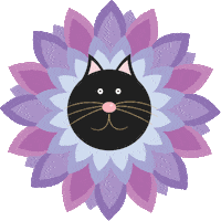 cat flowers Sticker by LisetteArt