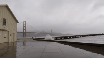 Rough Surf Crashes on San Francisco Seawall