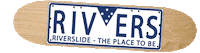 Rivers The Place To Be Sticker by Riverslide Skatepark