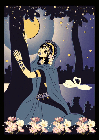 GundicaArt india meditation longing swans GIF