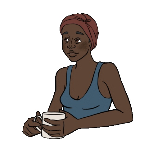 teeanselldraws coffee morning goodmorning black girl magic Sticker