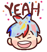 5ummahuihk happy anime girl excited Sticker