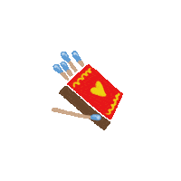 marjohiilivirta-illustrator camping hiking retkeily matchsticks Sticker