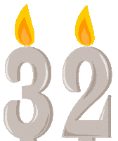 Flickering Thirty-Two Sticker