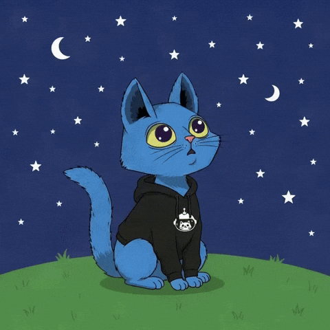Blue Cat Dreaming GIF by Doge Pound