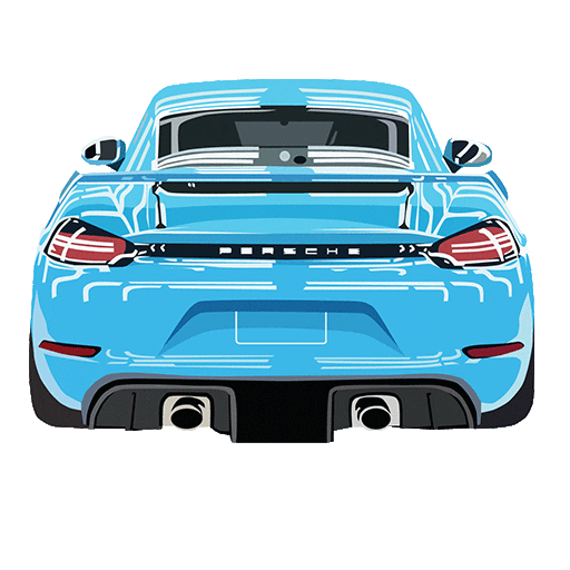 ribafuga giphyupload car blue porsche Sticker