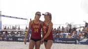 ncaasports hug usc beach volleyball ncaabeachvb GIF
