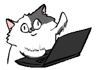 Cat Working Sticker by bimay