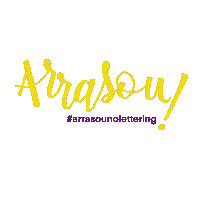 lucianaolivier lettering amarelo roxo arrasou Sticker